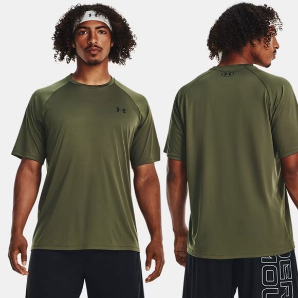 Under Armour Men's Velocity Dark Green Short Sleeve Shirt - Size Large - Picture 1 of 6